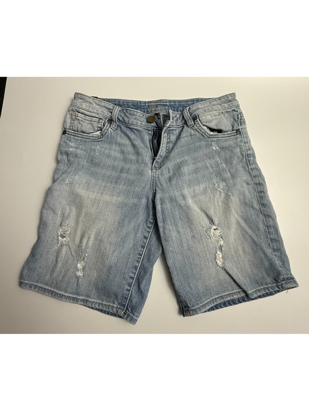 KUT from the Kloth Denim Bermuda Shorts Women’s 6 Distressed Light Wash Stretch